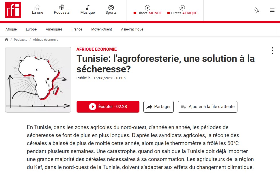 Tunisie: l'agroforesterie, une solution à la sécheresse?